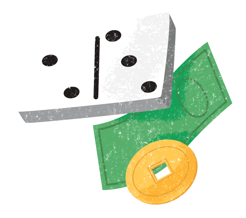 dominoes and money
