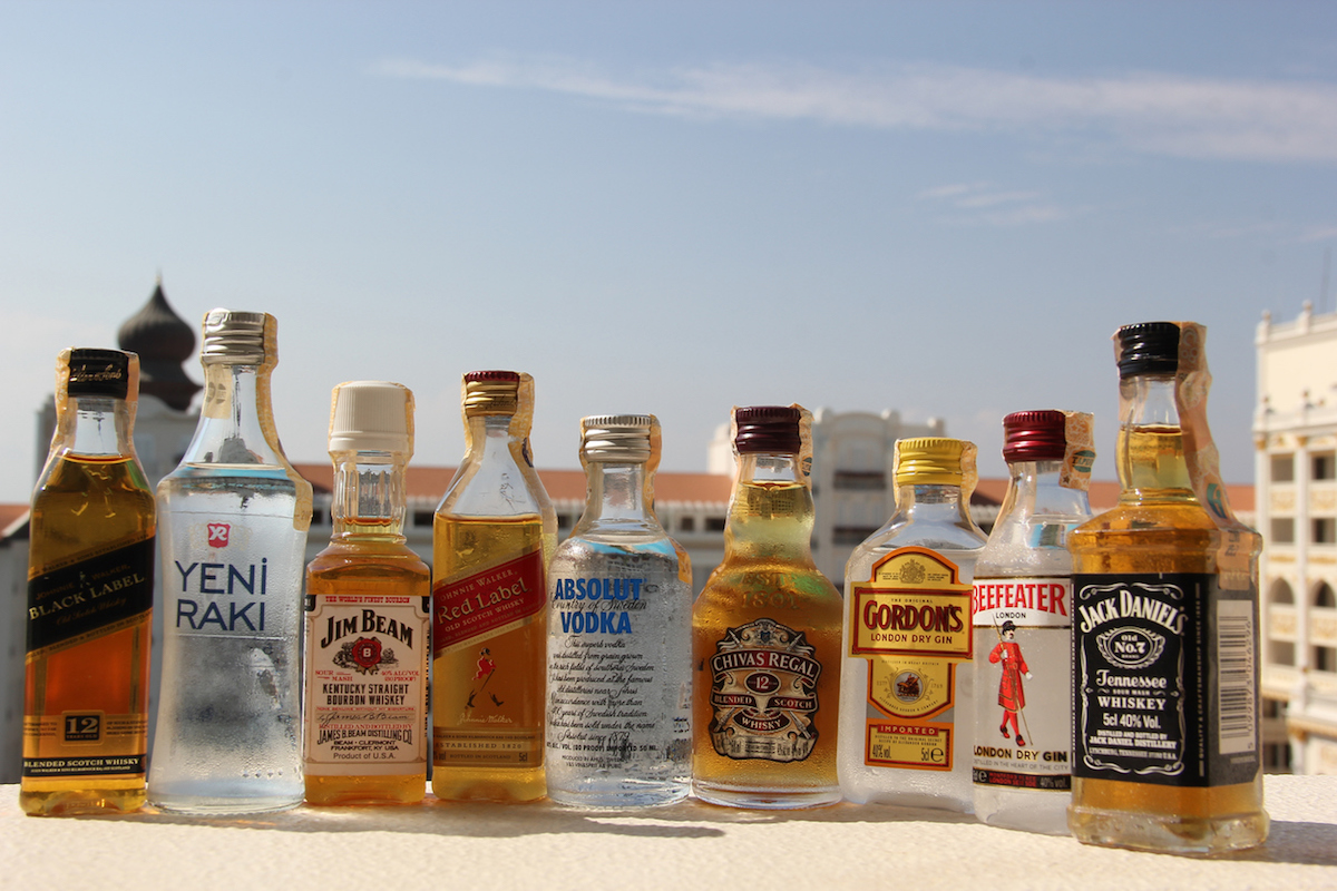 miniature liquor bottles