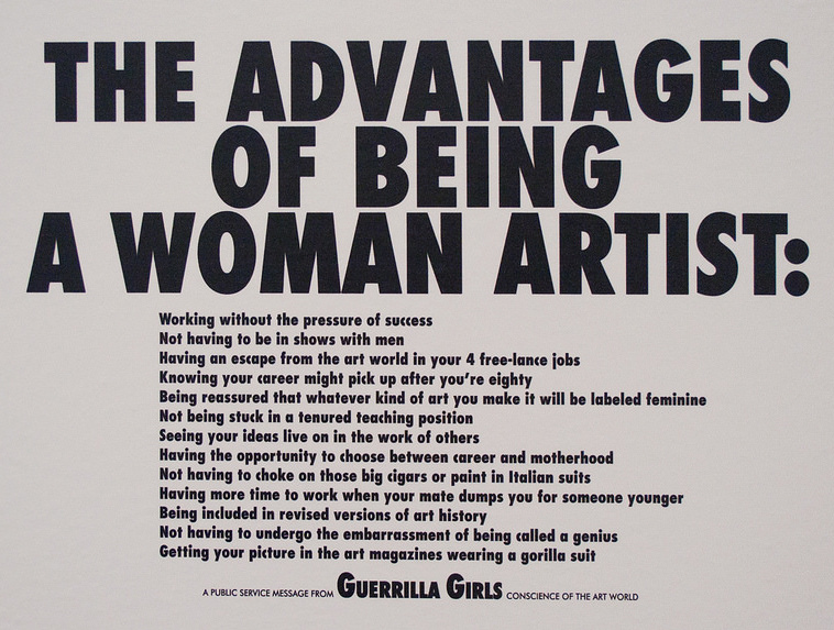 Guerrilla Girls' 'The advantages of being a women artist'