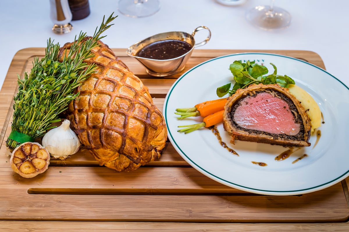 Beef Wellington plated at Ivy City Garden