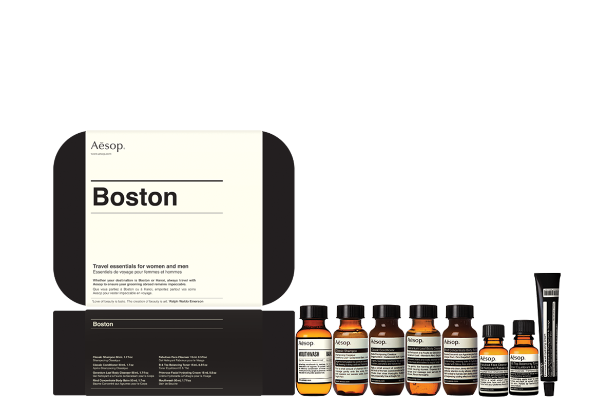 Aesop Boston travel kit