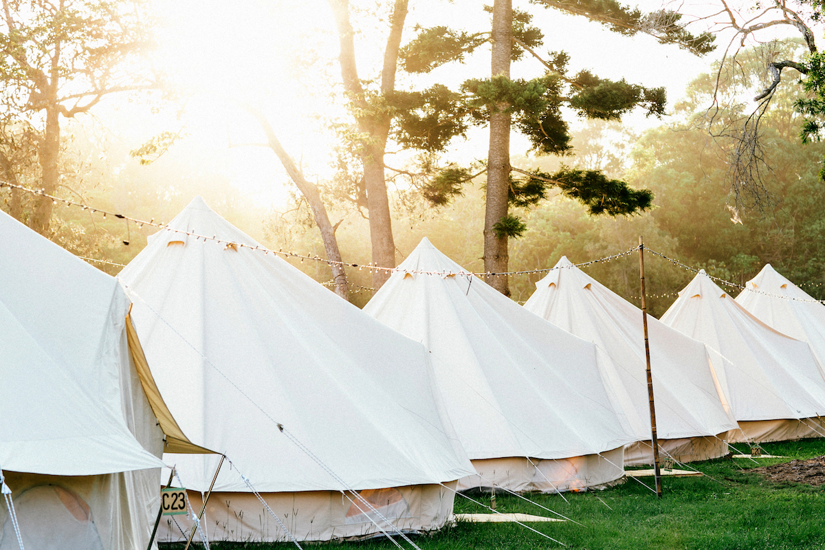 Flash Camp's spacious canvas Flash tents are specially designed for the Aussie heat