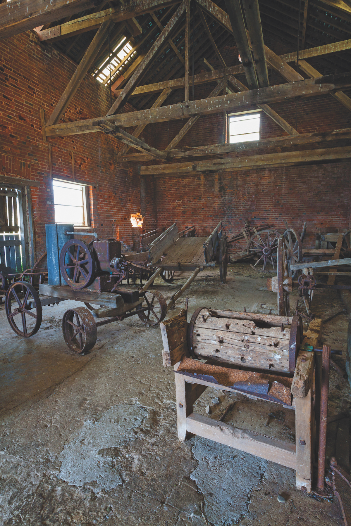 Interior of a convict barn on the island