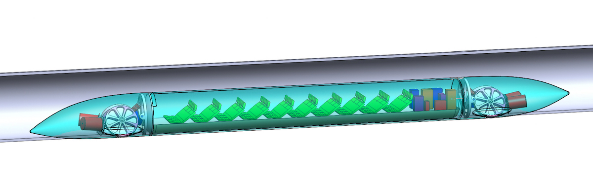 A hyperloop pod