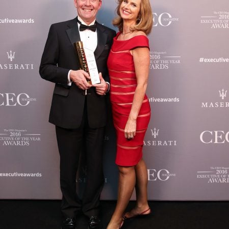 Stephen Cornelissen, Group CEO of Mercy Health, Winner of Health and Pharmaceuticals Executive of the Year 2016 with Naomi Simson