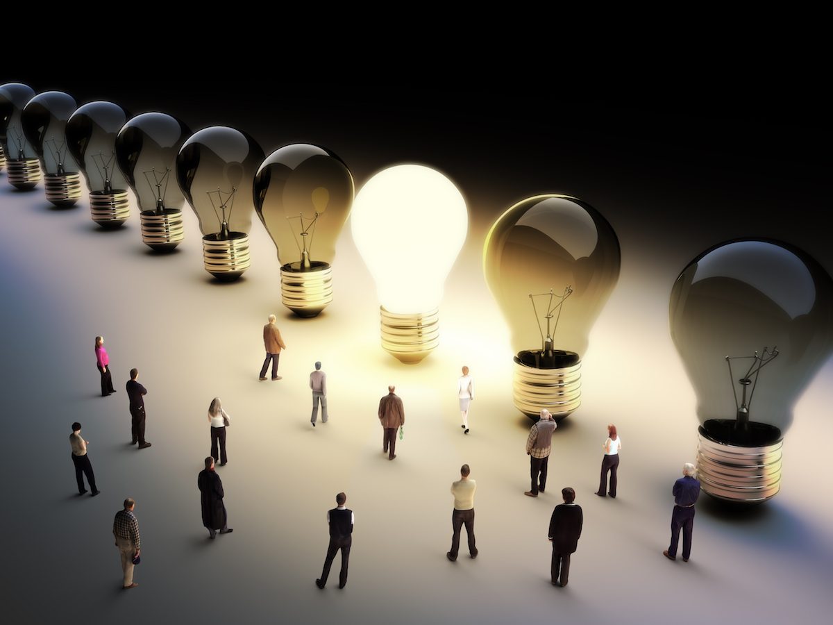 Leading the pack, ingenuity,standing out from the crowd concept. Creating a company culture of innovation