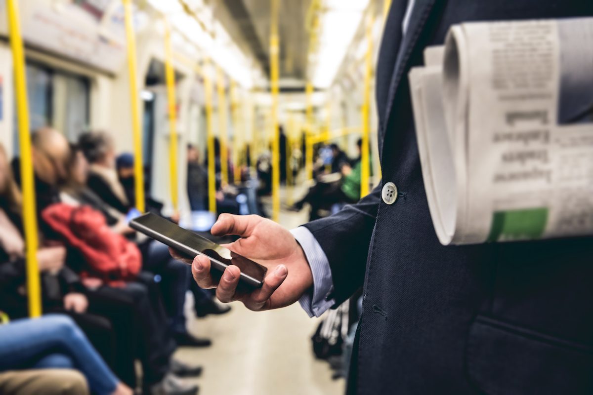 Business on the go – Commuting in the morning in London