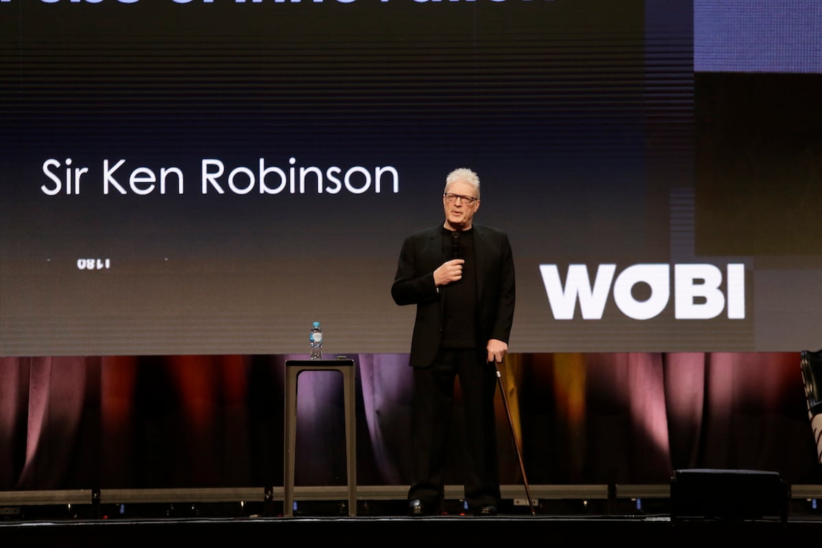 Sir Ken Robinson speaking at the 2018 World Business Forum in Sydney.