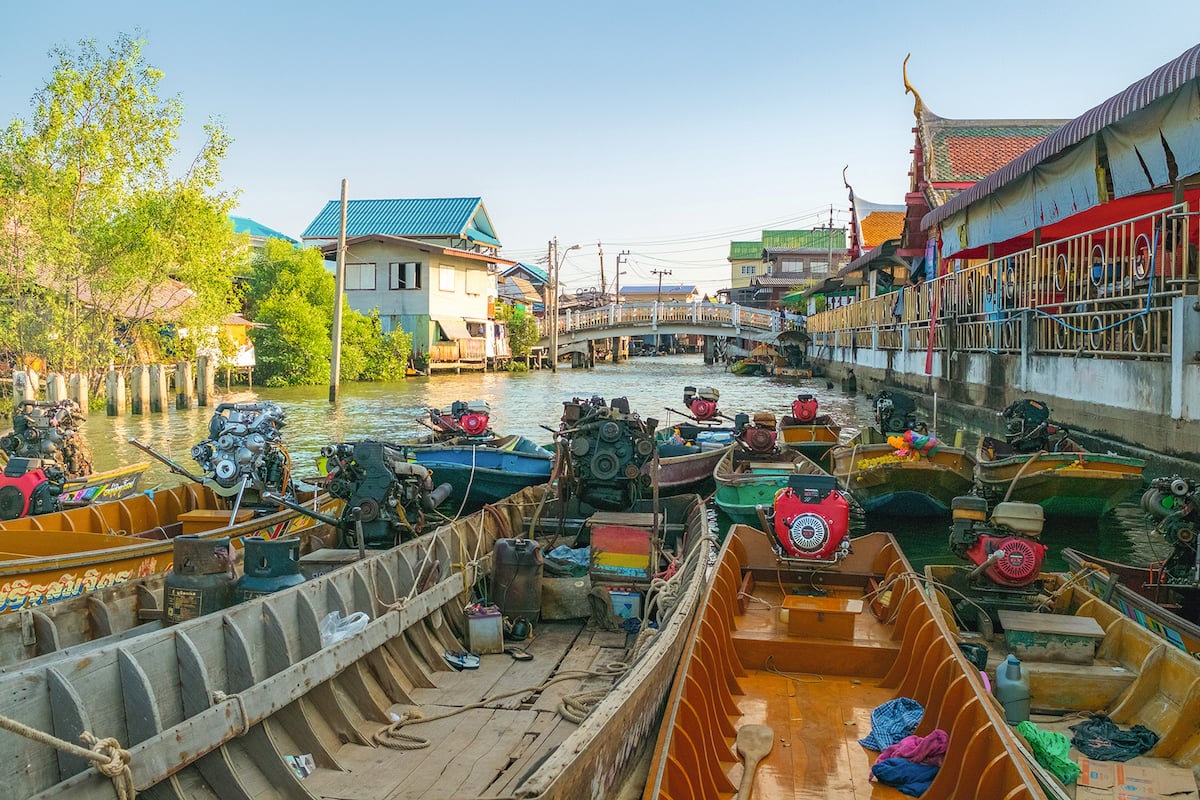 Long-tail Boat in canal, Bangkok, Thailand