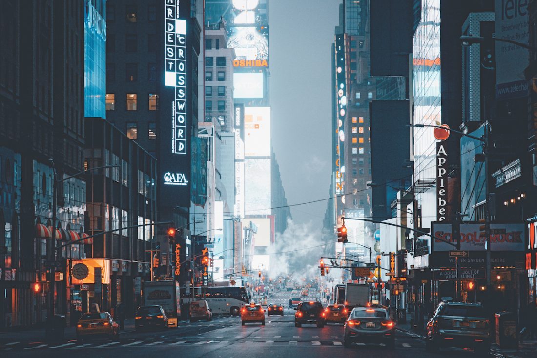 Times Square at dawn