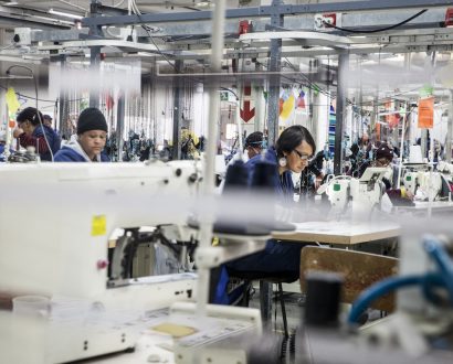 Seamstresses working in factory in South Africa