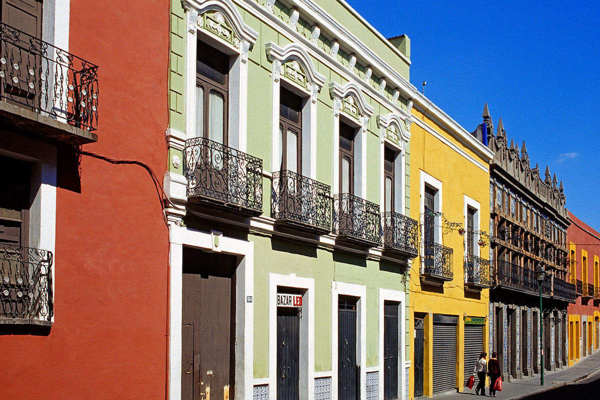 Colourful houses, Puebla
