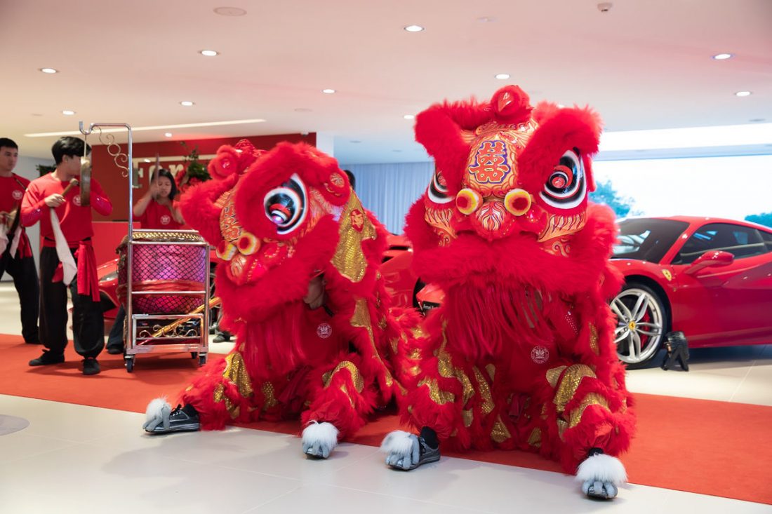 Ferrari lion dance Ferrari lion dance