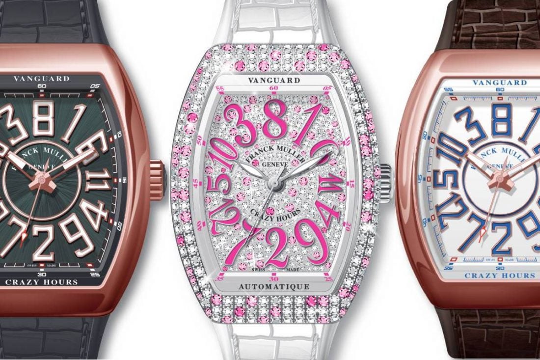 Franck muller crazy online hours diamond encrusted watch