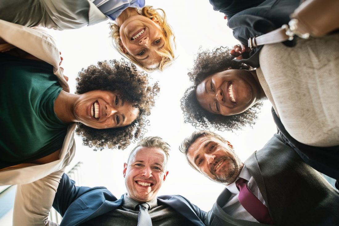 Business customers smiling Business customers smiling