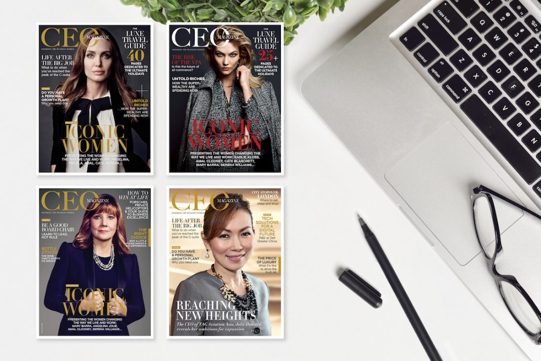 Four covers of The CEO Magazine’s March editions Four covers of The CEO Magazine's March editions