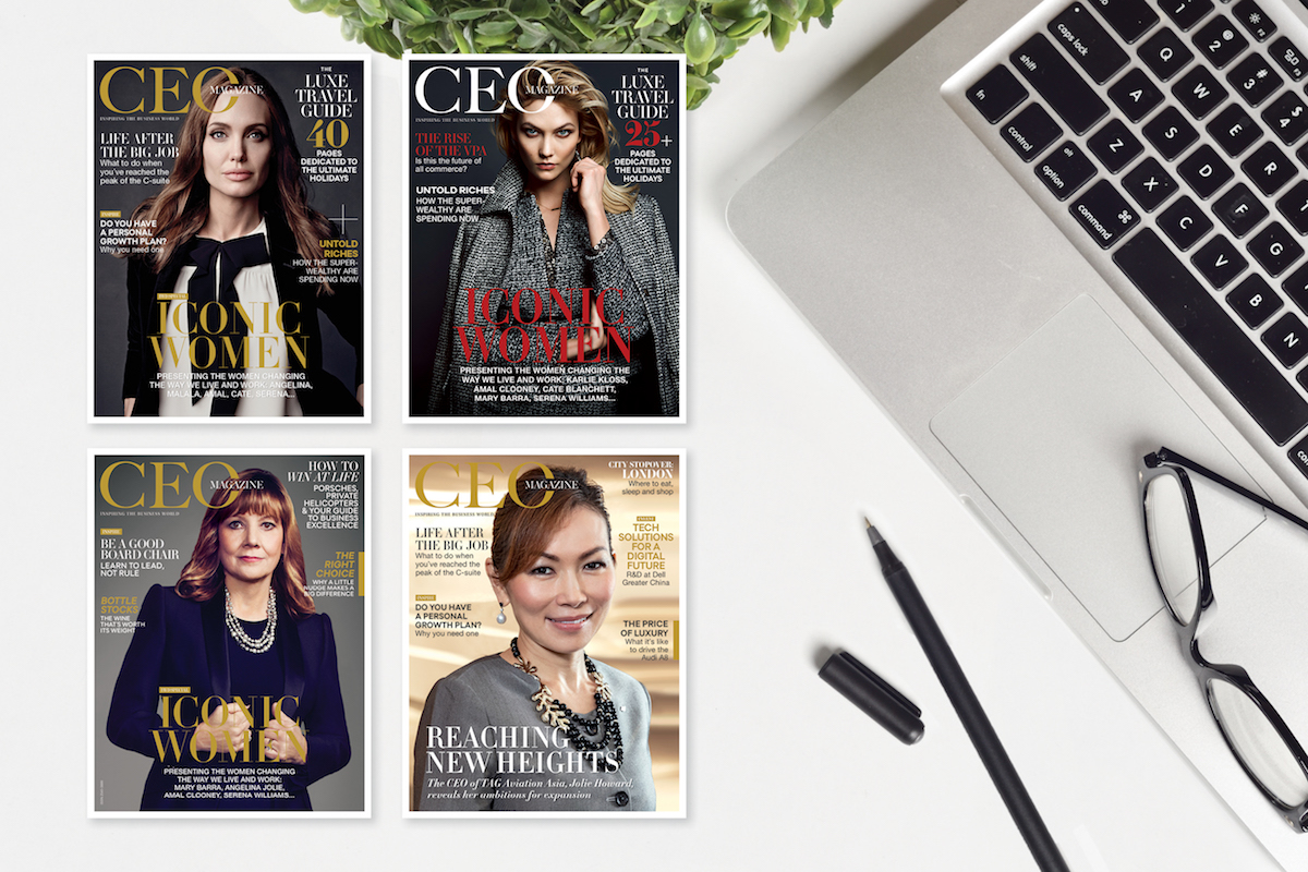 Four covers of The CEO Magazine's March editions