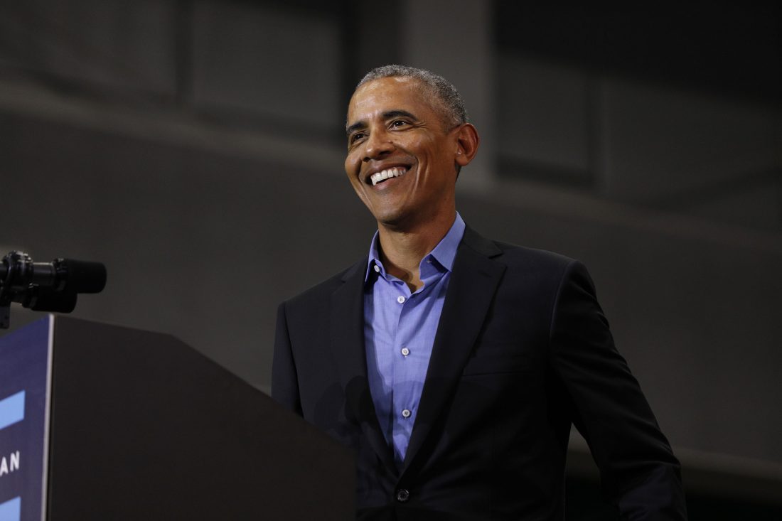 Former President Obama And Former Attorney General Eric Holder Campaigns With Michigan Democrats