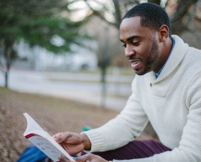 Man reading book