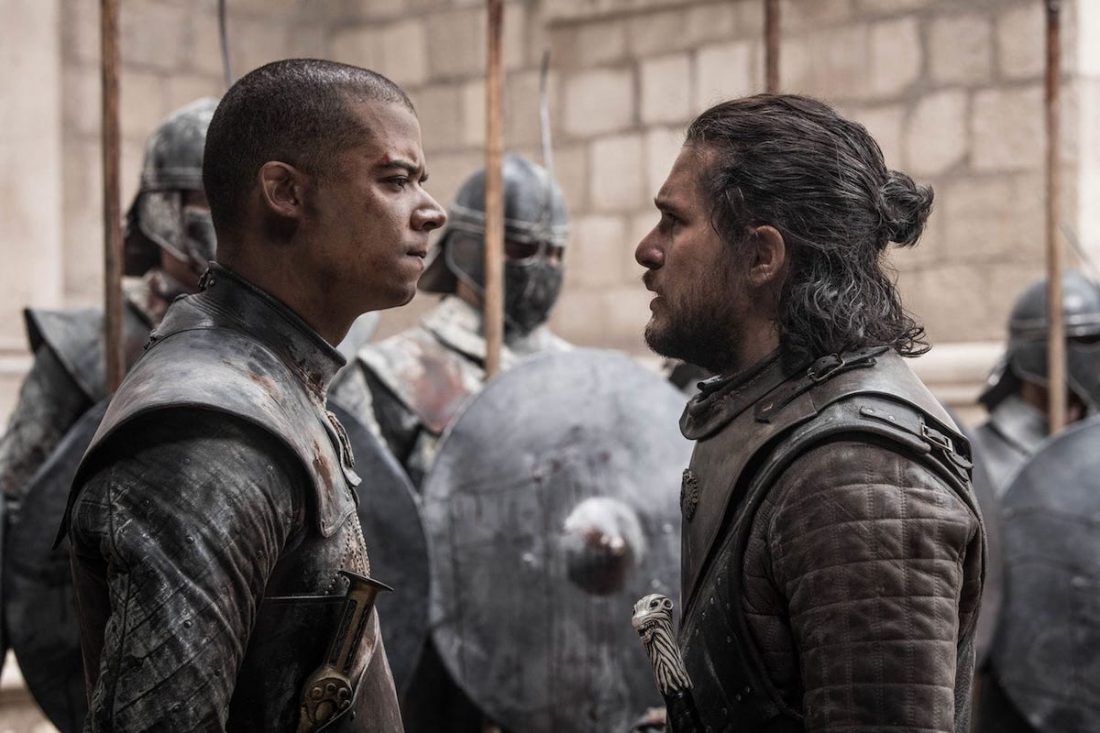 jon_snow_grey_worm Jon Snow faces off against Grey Worm