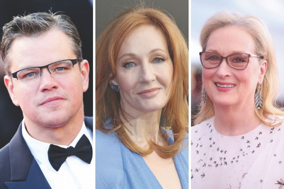 Hearts-of-gold Matt Damon, Meryl Streep, JK Rowling among celebrities donating millions to charity.