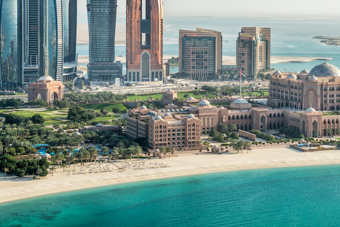 Sea and skyscrapers in Abu Dhabi