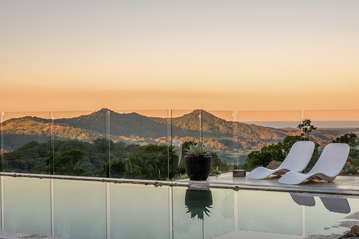 Pool with view at Blackbird Byron