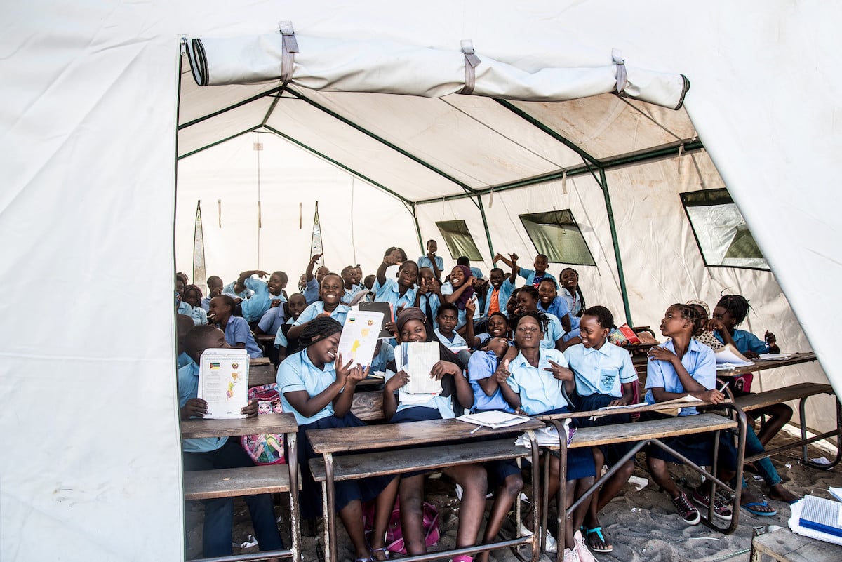 Temporary classroom Mozambique