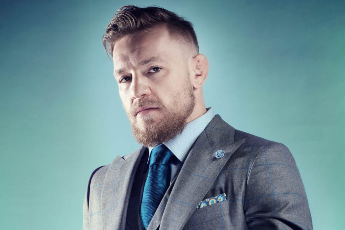 UFC fighter Conor McGregor shows the new Reebok clothing line during